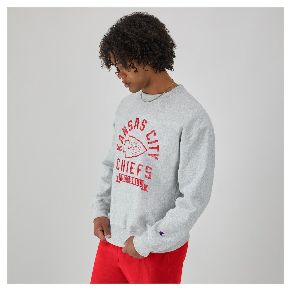 Kansas City Chiefs Champion Reverse Weave Fleece Pullover Sweatshirt - Heather Gray Pullover