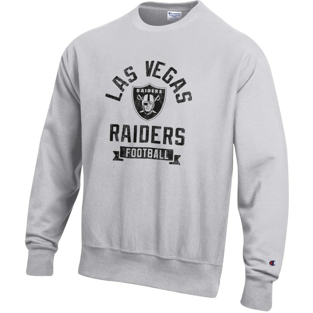 Las Vegas Raiders Champion Reverse Weave Fleece Pullover Sweatshirt - Heather Gray Pullover