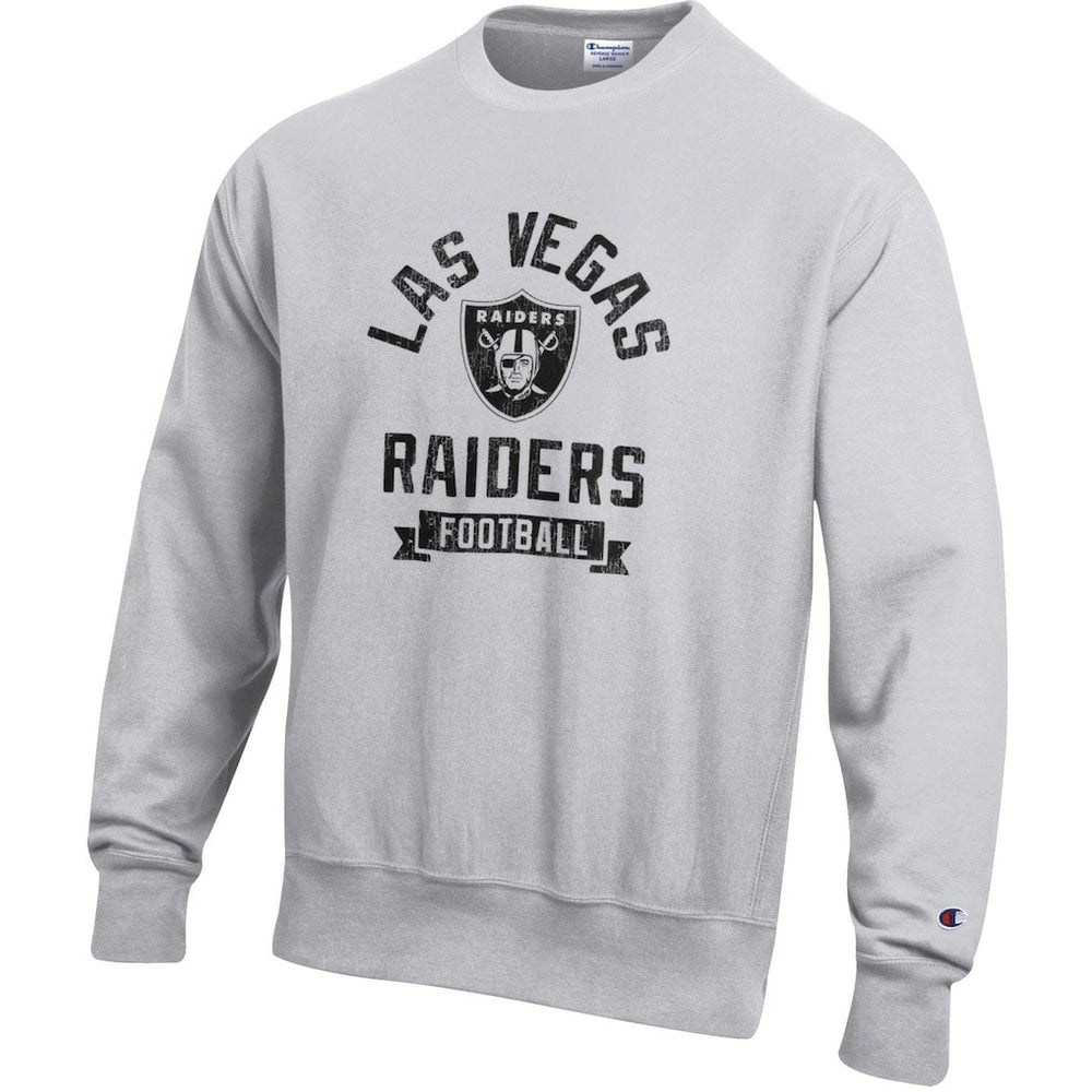 Las Vegas Raiders Champion Reverse Weave Fleece Pullover Sweatshirt - Heather Gray Pullover