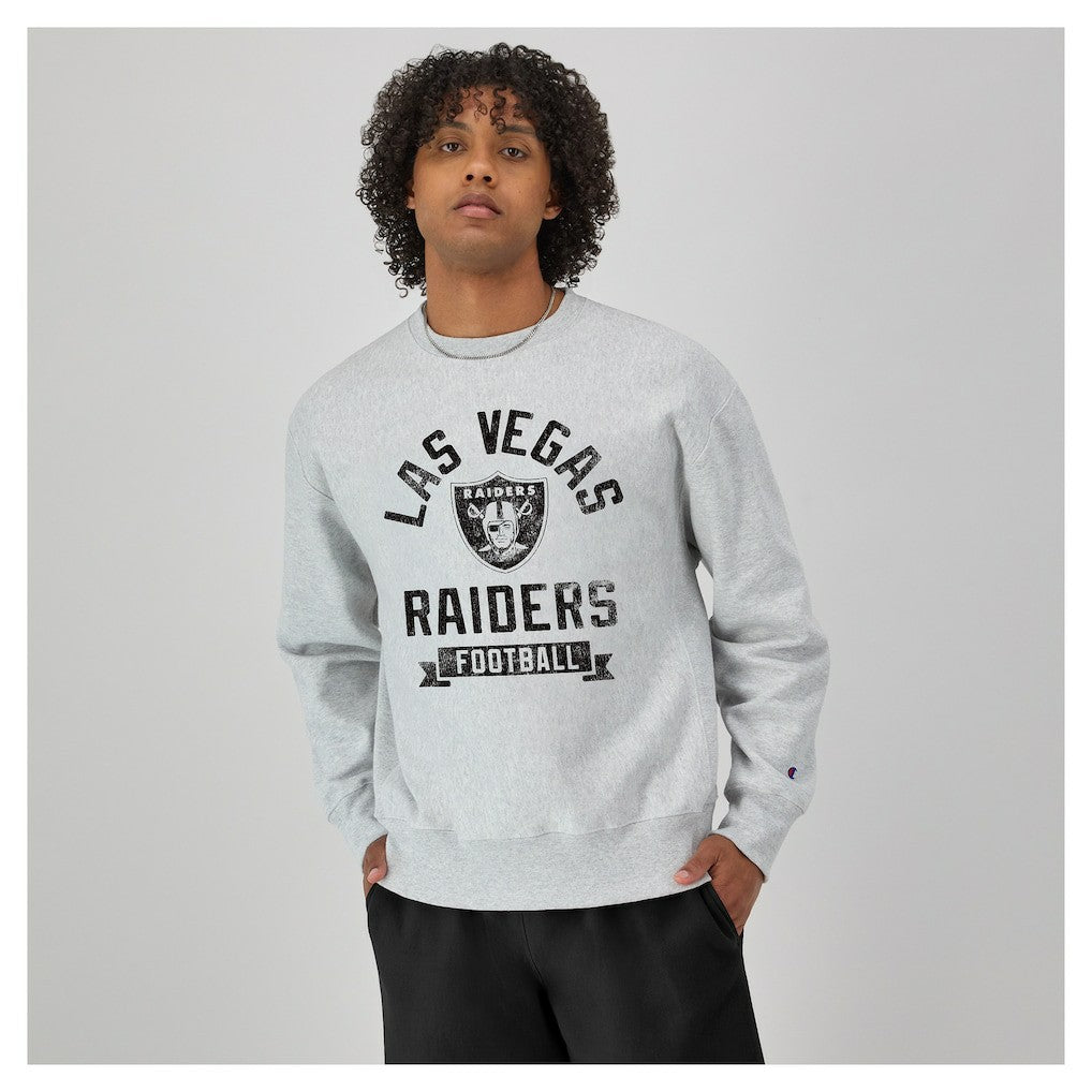 Las Vegas Raiders Champion Reverse Weave Fleece Pullover Sweatshirt - Heather Gray Pullover