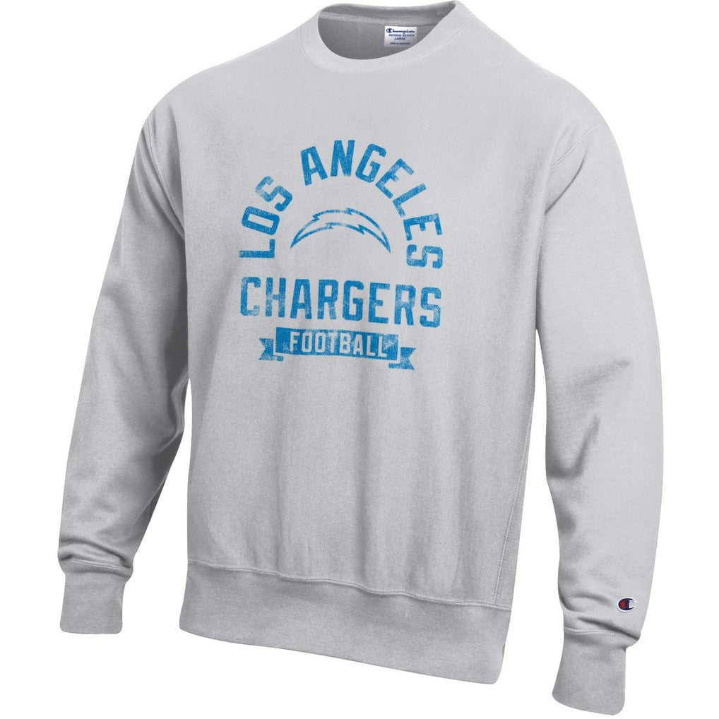 Los Angeles Chargers Champion Reverse Weave Fleece Pullover Sweatshirt - Heather Gray Pullover