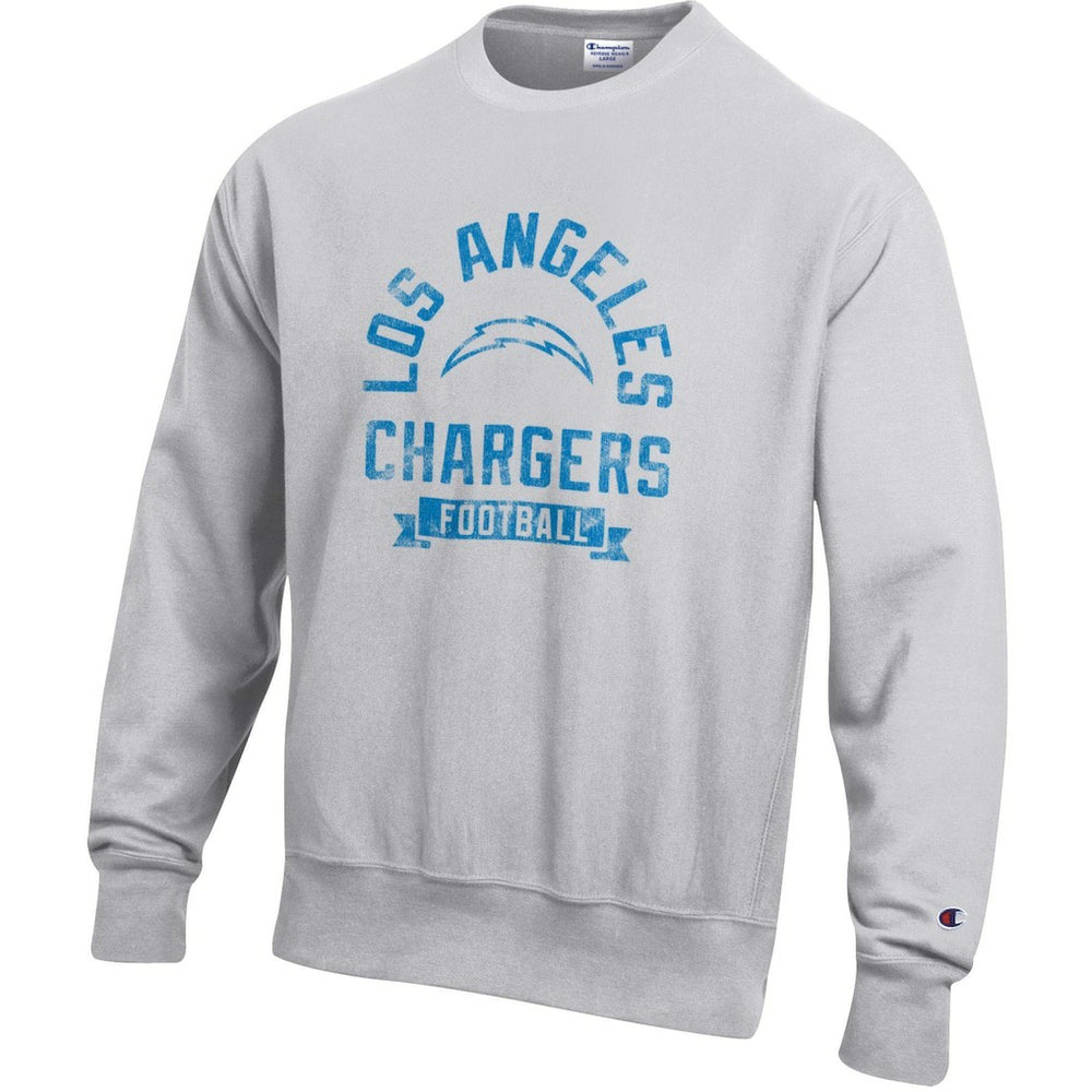 Los Angeles Chargers Champion Reverse Weave Fleece Pullover Sweatshirt - Heather Gray Pullover
