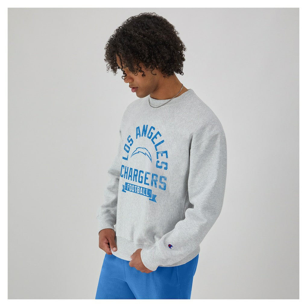 Los Angeles Chargers Champion Reverse Weave Fleece Pullover Sweatshirt - Heather Gray Pullover