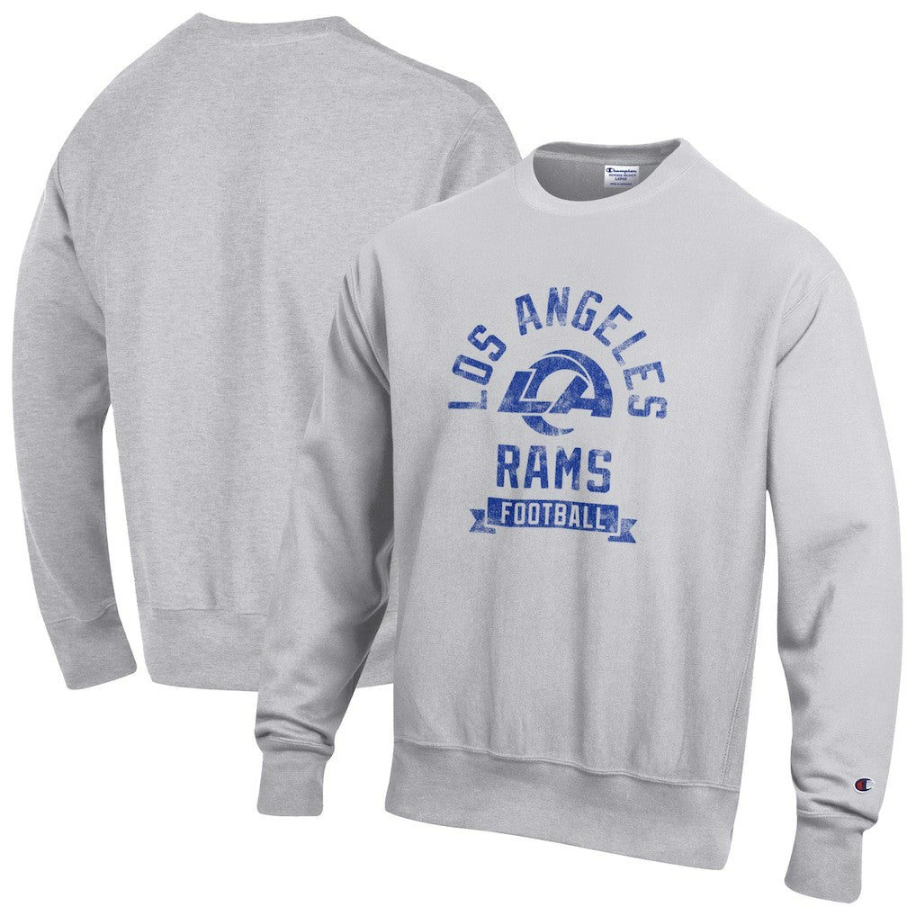 Los Angeles Rams Champion Reverse Weave Fleece Pullover Sweatshirt - Heather Gray Pullover