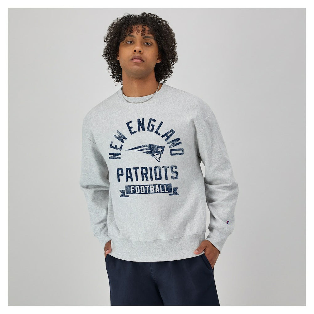 New England Patriots Champion Reverse Weave Fleece Pullover Sweatshirt - Heather Gray Pullover