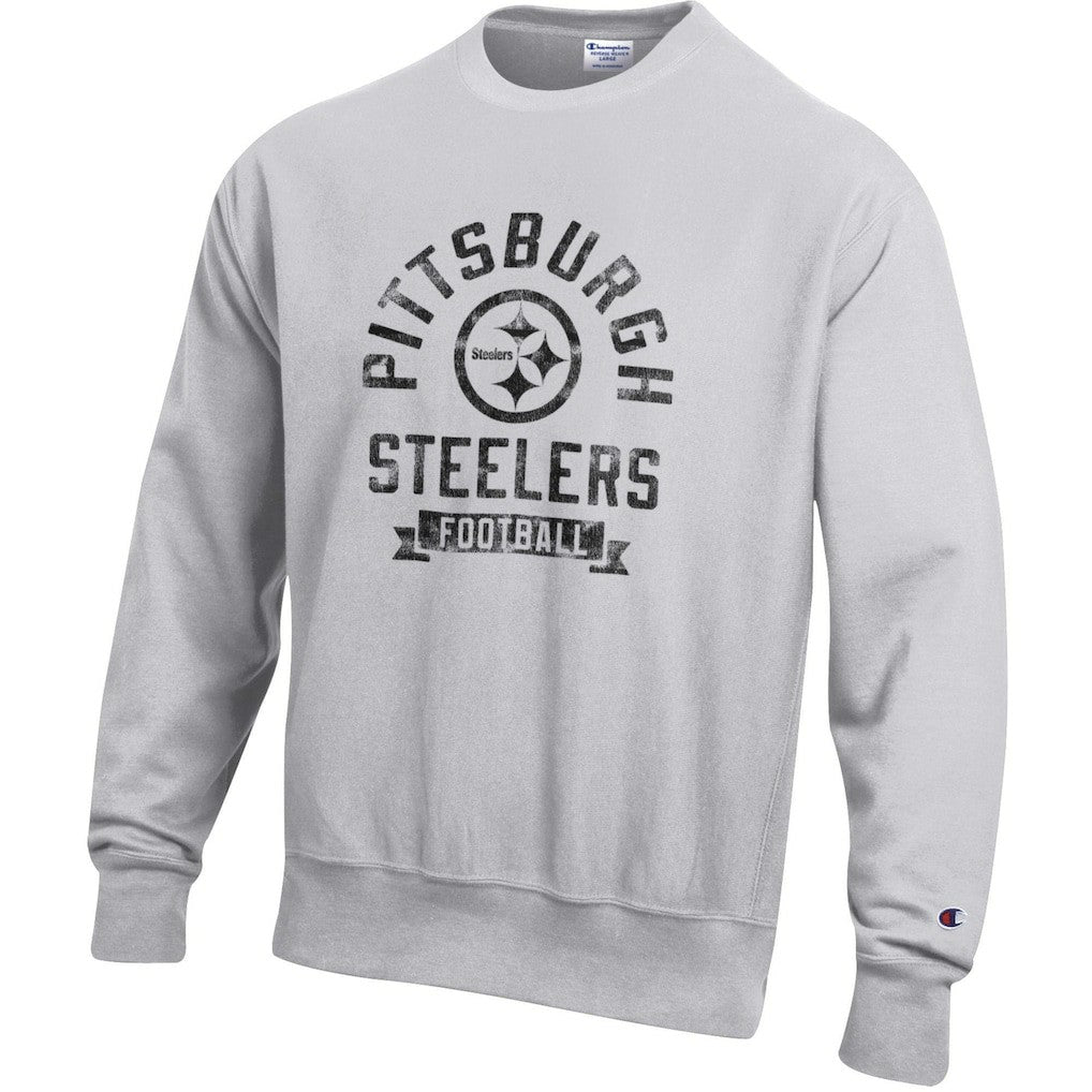 Pittsburgh Steelers Champion Reverse Weave Fleece Pullover Sweatshirt - Heather Gray Pullover