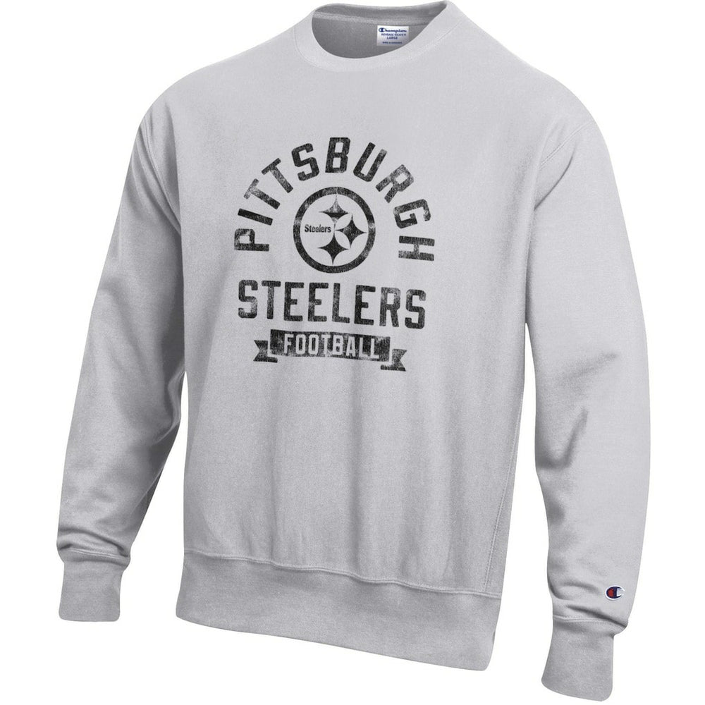 Pittsburgh Steelers Champion Reverse Weave Fleece Pullover Sweatshirt - Heather Gray Pullover