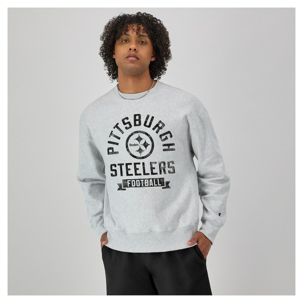 Pittsburgh Steelers Champion Reverse Weave Fleece Pullover Sweatshirt - Heather Gray Pullover