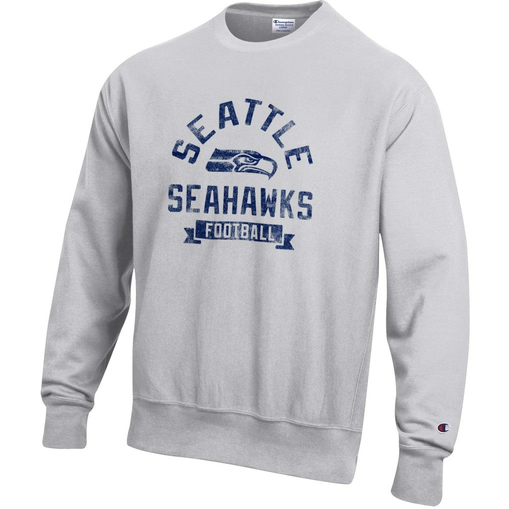 Seattle Seahawks Champion Reverse Weave Fleece Pullover Sweatshirt - Heather Gray Pullover