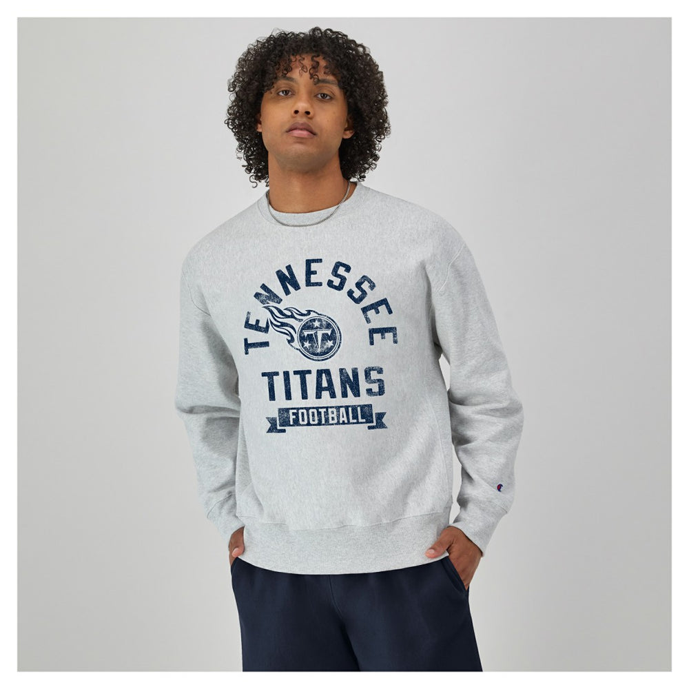 Tennessee Titans Champion Reverse Weave Fleece Pullover Sweatshirt - Heather Gray Pullover