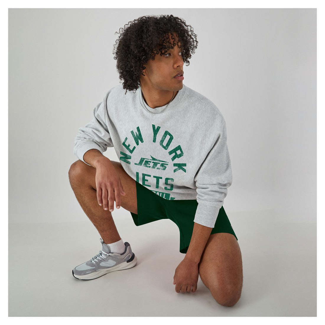 New York Jets Champion Reverse Weave Fleece Pullover Sweatshirt - Heather Gray Pullover