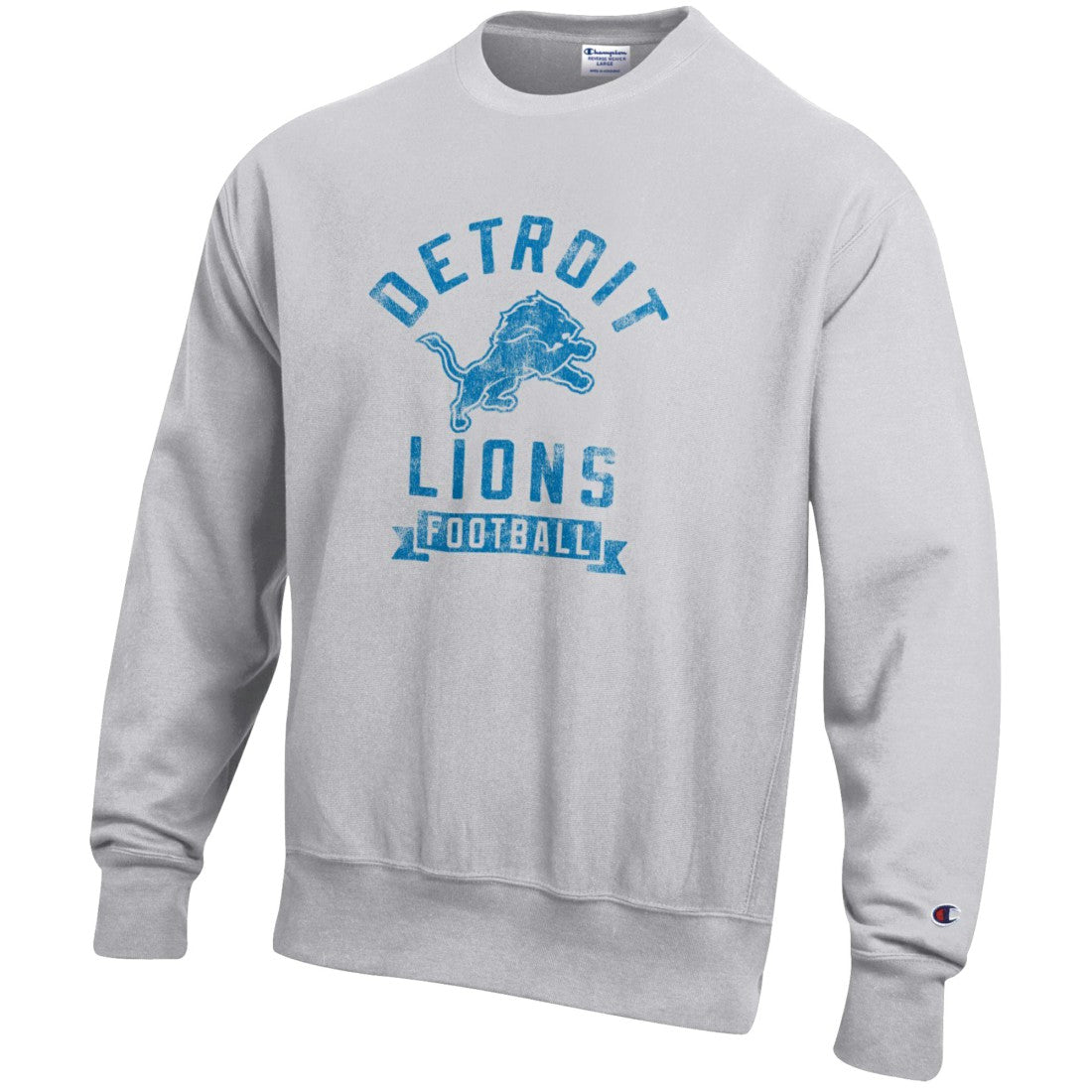 Detroit Lions Champion Reverse Weave Fleece Pullover Sweatshirt - Heather Gray Pullover
