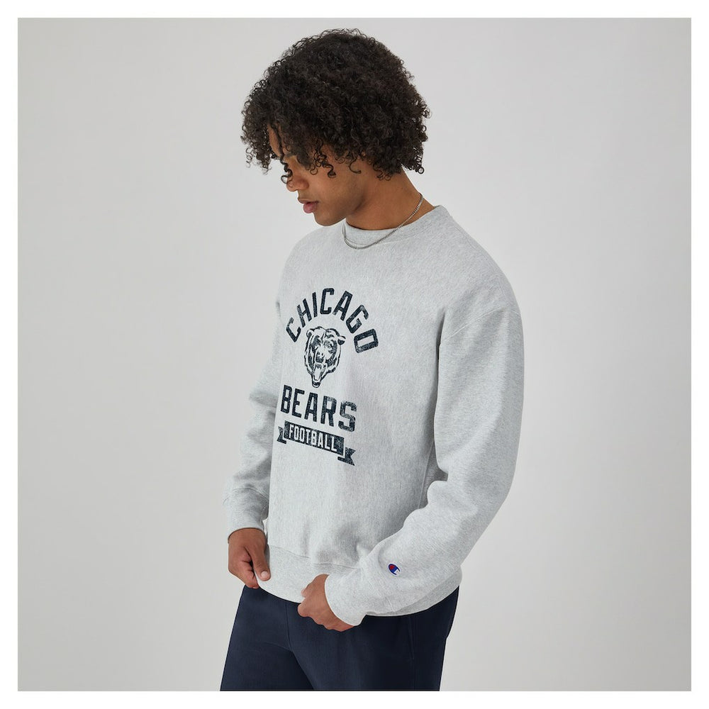 Chicago Bears Champion Reverse Weave Fleece Pullover Sweatshirt - Heather Gray Pullover
