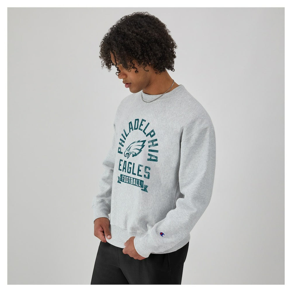 Philadelphia Eagles Champion Reverse Weave Fleece Pullover Sweatshirt - Heather Gray Pullover
