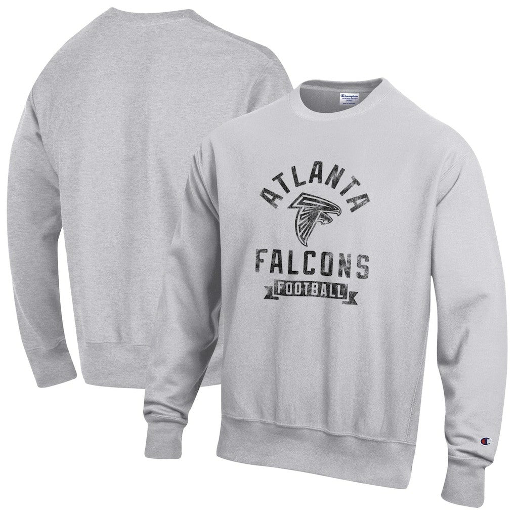 Atlanta Falcons Champion Reverse Weave Fleece Pullover Sweatshirt - Heather Gray Pullover