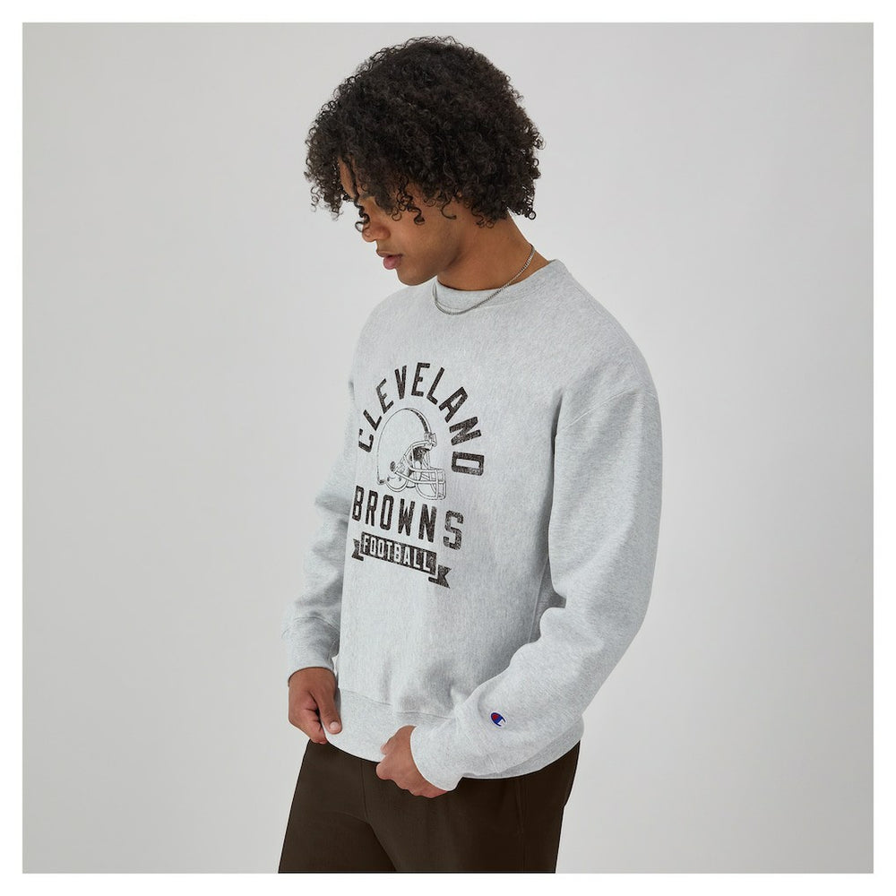 Cleveland Browns Champion Reverse Weave Fleece Pullover Sweatshirt - Heather Gray Pullover