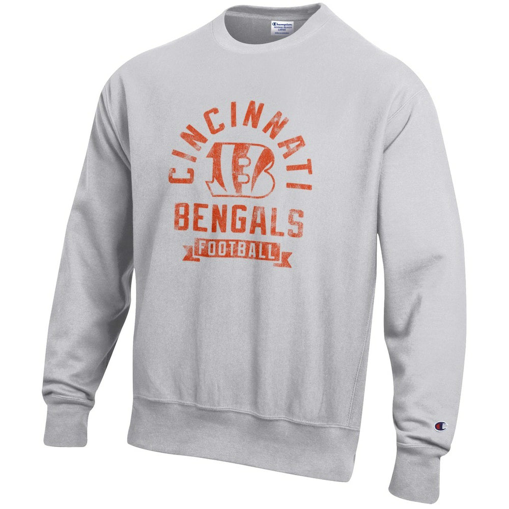 Cincinnati Bengals Champion Reverse Weave Fleece Pullover Sweatshirt - Heather Gray Pullover
