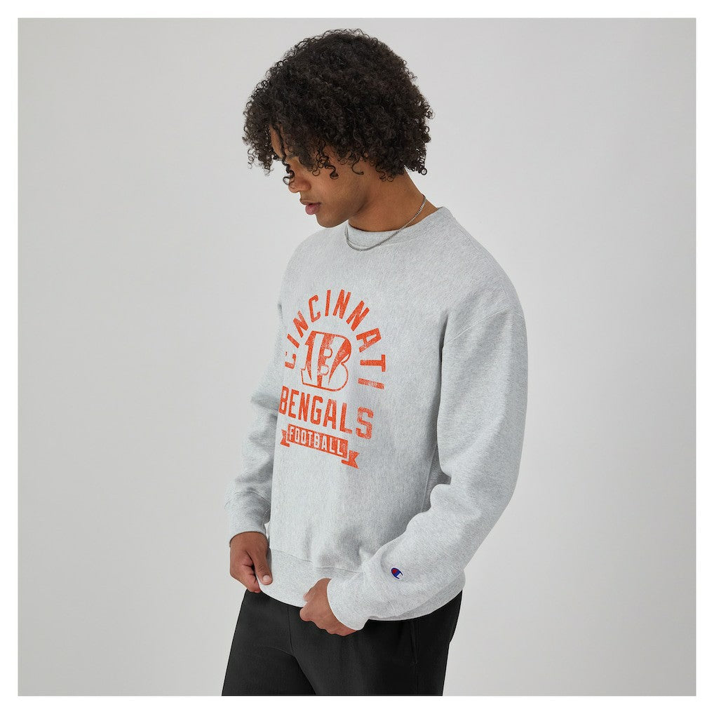 Cincinnati Bengals Champion Reverse Weave Fleece Pullover Sweatshirt - Heather Gray Pullover