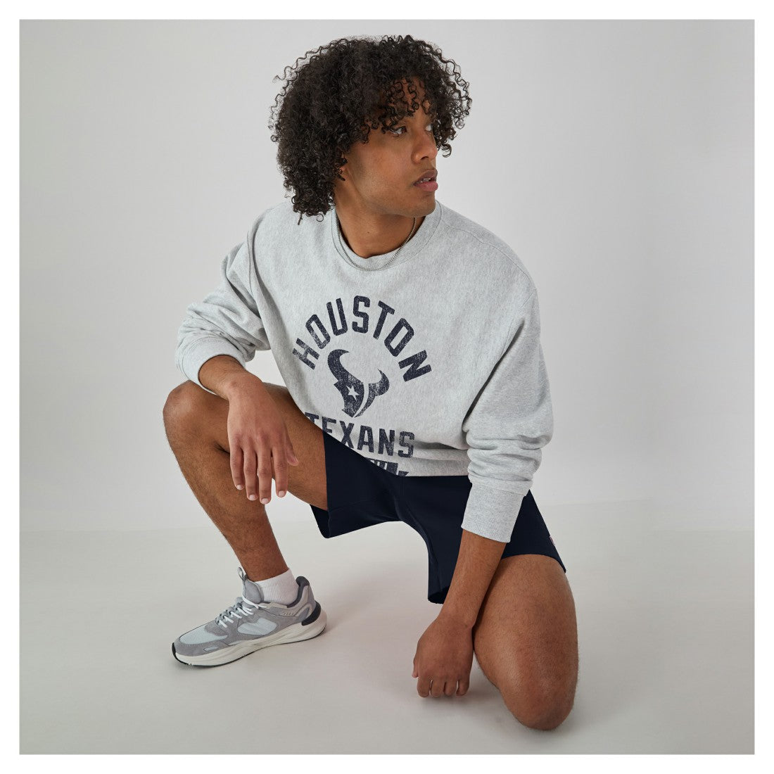 Houston Texans Champion Reverse Weave Fleece Pullover Sweatshirt - Heather Gray Pullover