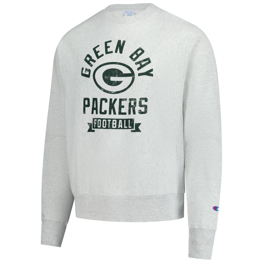 Green Bay Packers Champion Reverse Weave Fleece Pullover Sweatshirt - Heather Gray Pullover