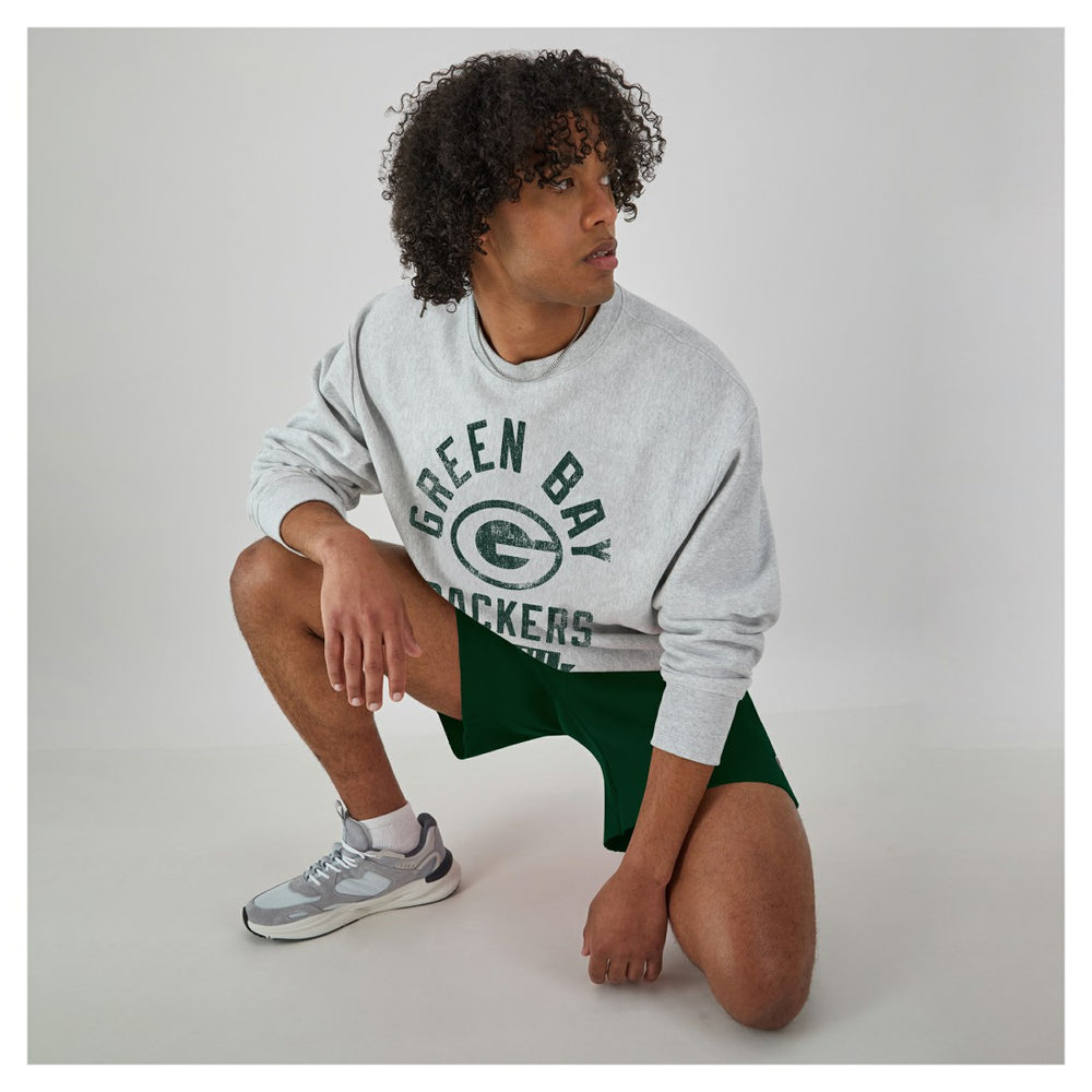 Green Bay Packers Champion Reverse Weave Fleece Pullover Sweatshirt - Heather Gray Pullover