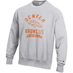 Denver Broncos Champion Reverse Weave Fleece Pullover Sweatshirt - Heather Gray Pullover