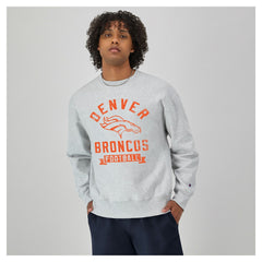 Denver Broncos Champion Reverse Weave Fleece Pullover Sweatshirt - Heather Gray Pullover