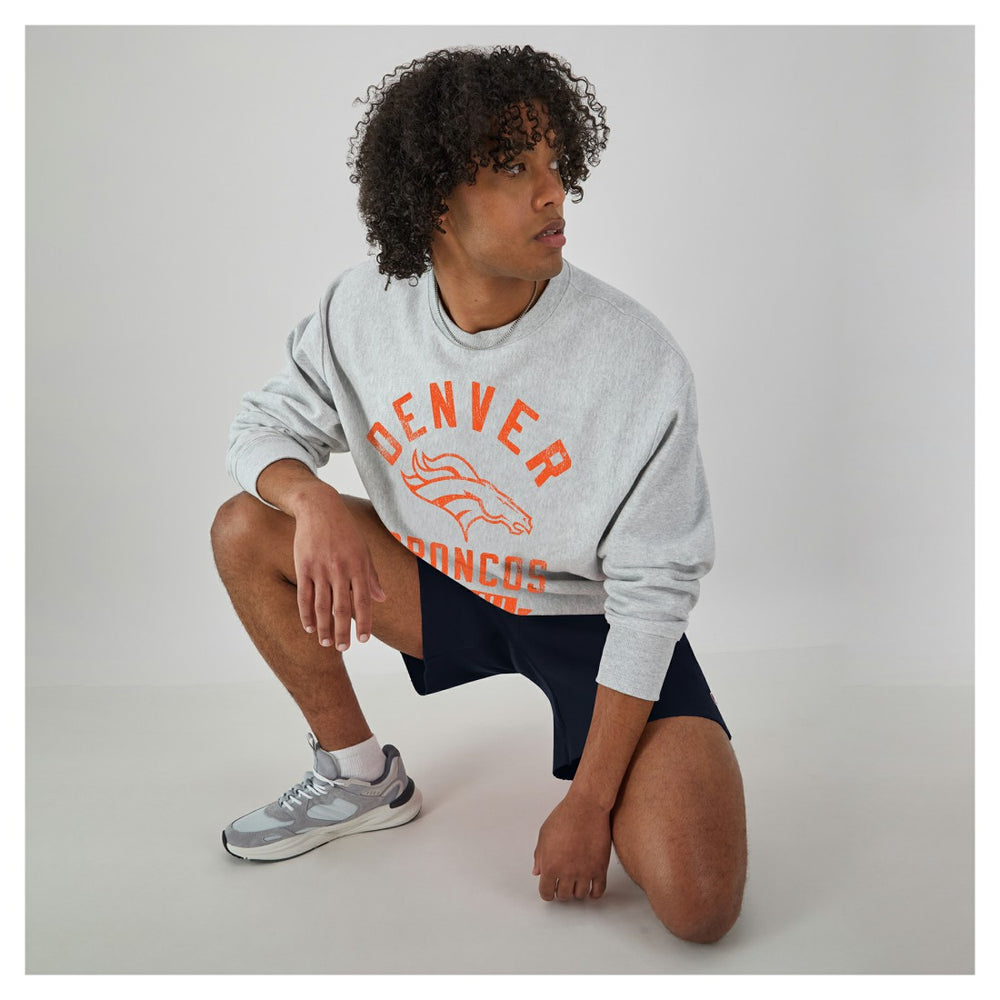 Denver Broncos Champion Reverse Weave Fleece Pullover Sweatshirt - Heather Gray Pullover