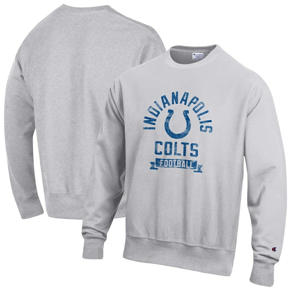 Indianapolis Colts Champion Reverse Weave Fleece Pullover Sweatshirt - Heather Gray Pullover