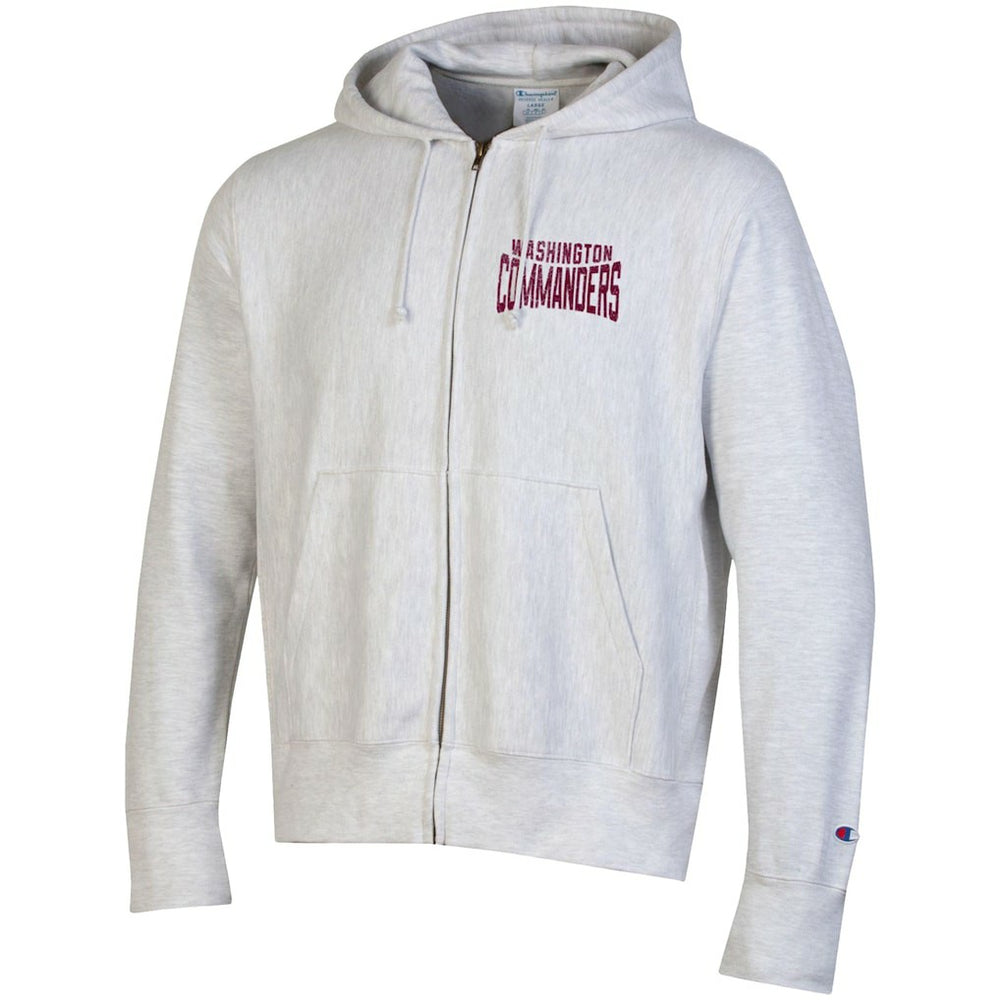 Washington Commanders Champion Reverse Weave Full-Zip Hoodie - Heather Gray Hoodies
