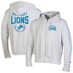 Detroit Lions Champion Reverse Weave Full-Zip Hoodie - Heather Gray Hoodies