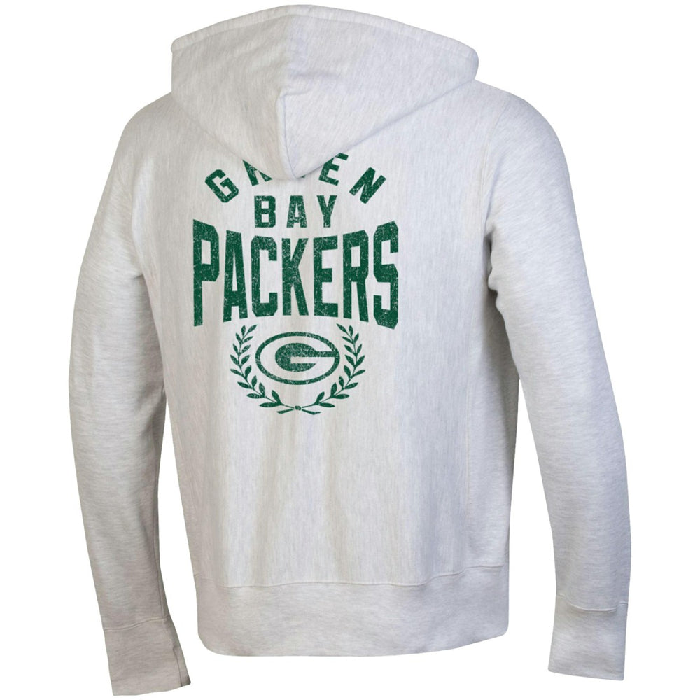 Green Bay Packers Champion Reverse Weave Full-Zip Hoodie - Heather Gray Hoodies