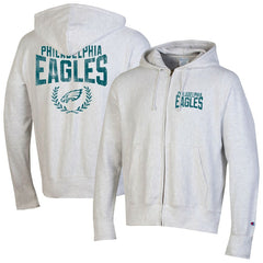 Philadelphia Eagles Champion Reverse Weave Full-Zip Hoodie - Heather Gray Hoodies