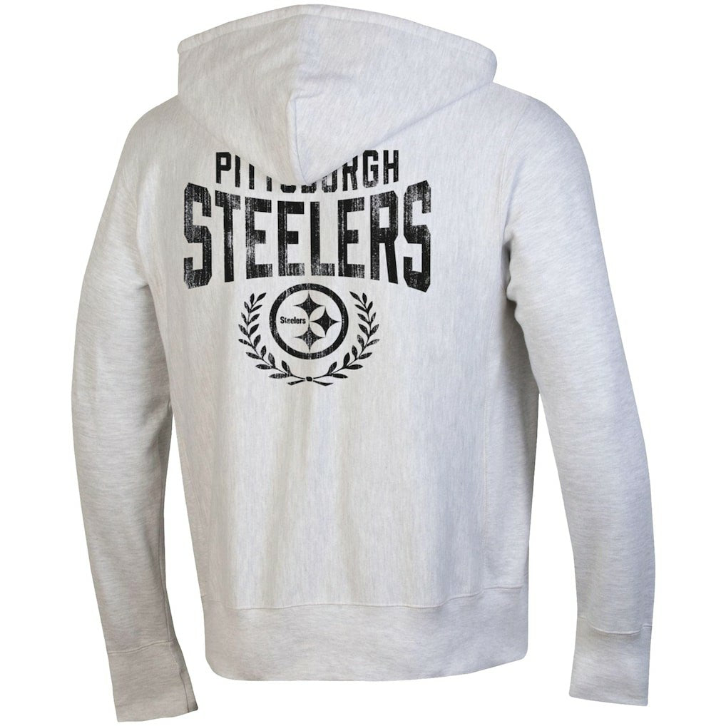 Pittsburgh Steelers Champion Reverse Weave Full-Zip Hoodie - Heather Gray Hoodies