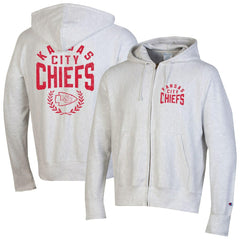 Kansas City Chiefs Champion Reverse Weave Full-Zip Hoodie - Heather Gray Hoodies
