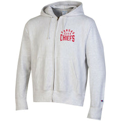 Kansas City Chiefs Champion Reverse Weave Full-Zip Hoodie - Heather Gray Hoodies