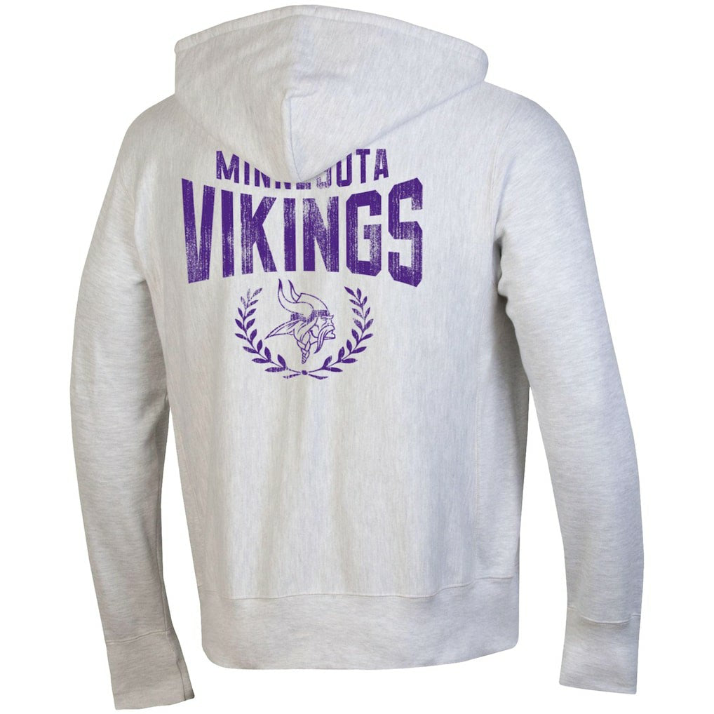Minnesota Vikings Champion Reverse Weave Full-Zip Hoodie - Heather Gray Hoodies