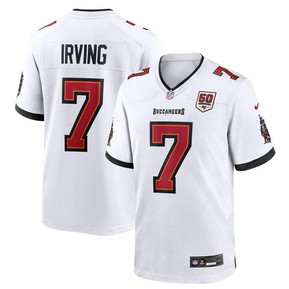 Bucky Irving Tampa Bay Buccaneers 50th Season White Game Jersey - White Jerseys