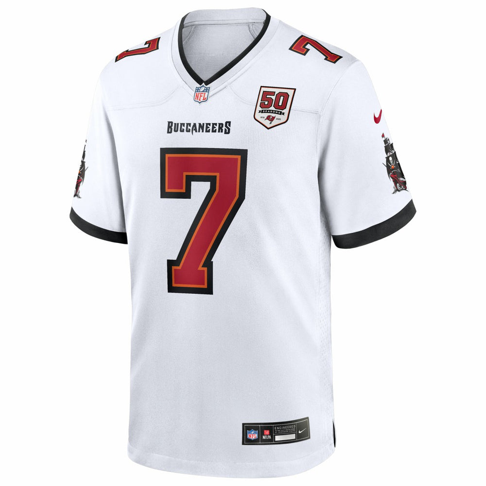 Bucky Irving Tampa Bay Buccaneers 50th Season White Game Jersey - White Jerseys