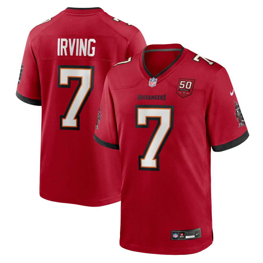 Bucky Irving Tampa Bay Buccaneers 50th Season Team Game Jersey - Red Jerseys