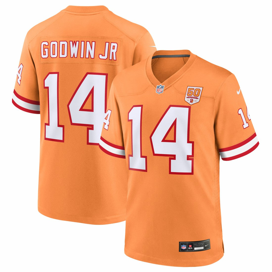 Chris Godwin Jr. Tampa Bay Buccaneers 50th Season Game Jersey - Creamsicle Jerseys