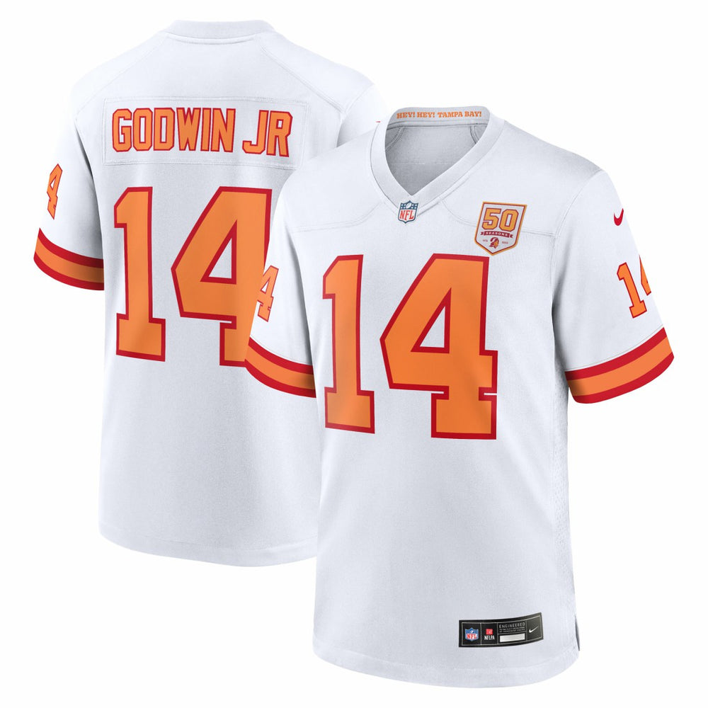 Chris Godwin Jr. '76 Tampa Bay Buccaneers 50th Season Game Jersey - White Jerseys
