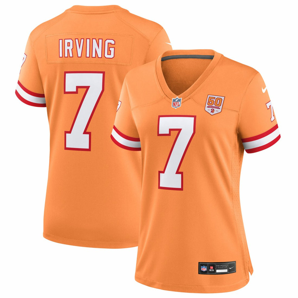 Bucky Irving Tampa Bay Buccaneers Women's 50th Season Game Jersey - Creamsicle Jerseys