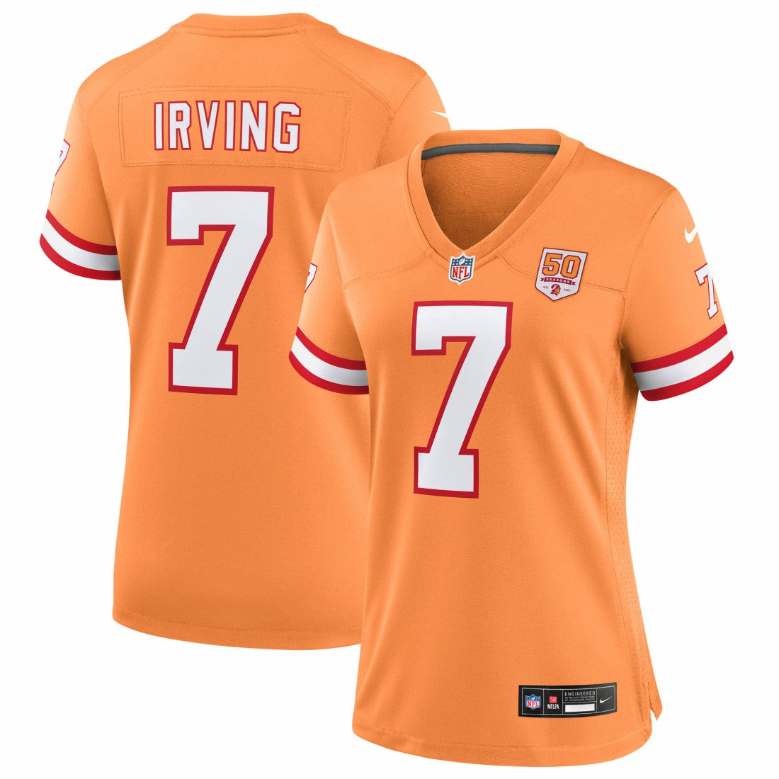 Bucky Irving Tampa Bay Buccaneers Women's 50th Season Game Jersey - Creamsicle Jerseys