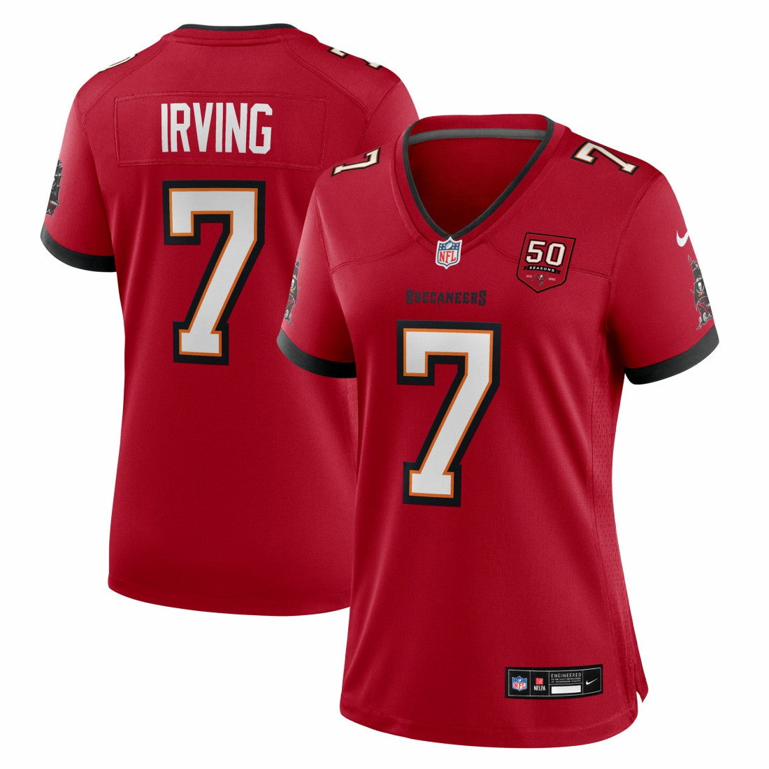 Bucky Irving Tampa Bay Buccaneers Women's 50th Season Team Game Jersey - Red Jerseys