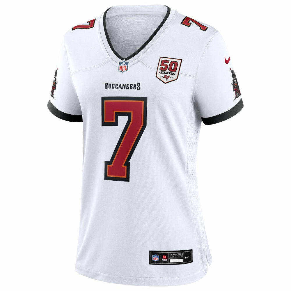 Bucky Irving Tampa Bay Buccaneers Women's 50th Season White Game Jersey - White Jerseys