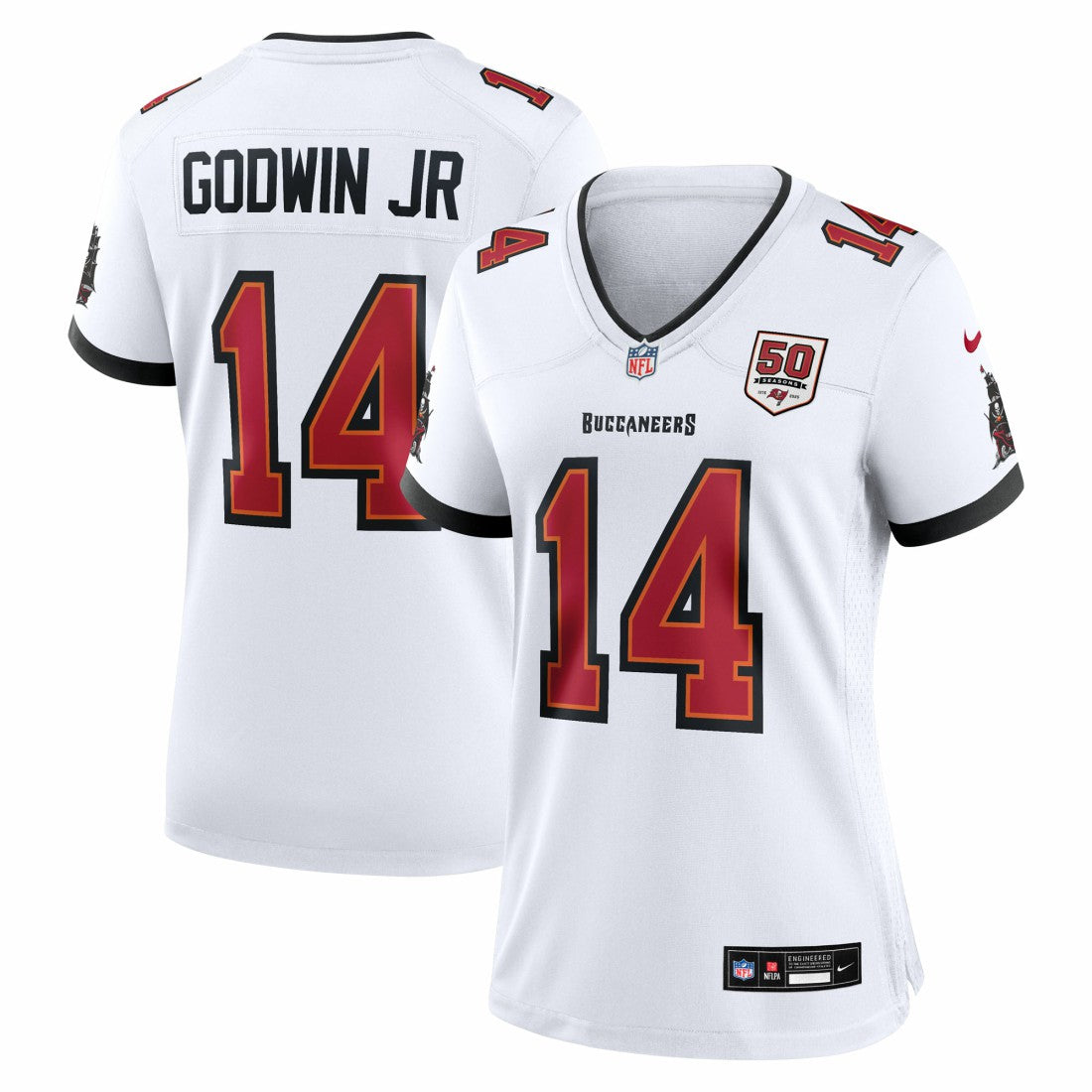 Chris Godwin Jr. Tampa Bay Buccaneers Women's 50th Season White Game Jersey - White Jerseys