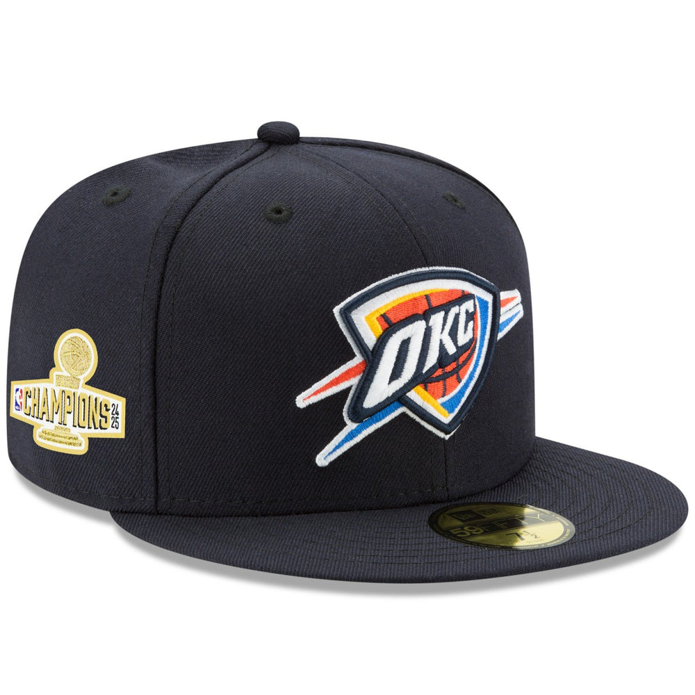 Oklahoma City Thunder 2025 NBA Finals Champions Side Patch 59FIFTY Fitted Hat Navy - New Era