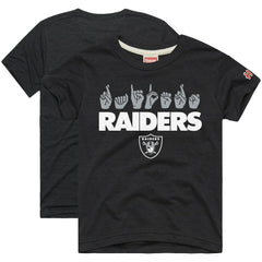 Las Vegas Raiders Homage Youth Love Sign x ASL 2.0 Tri-Blend T-Shirt - Charcoal T-shirts
