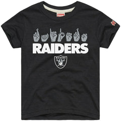 Las Vegas Raiders Homage Youth Love Sign x ASL 2.0 Tri-Blend T-Shirt - Charcoal T-shirts